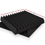 60pcs Studio Acoustic Foam Sound Absorption Proofing Panels 30x30cm Black Wedge