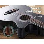 ALPHA 38 Inch Wooden Acoustic Guitar Black