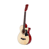 ALPHA 38 Inch Wooden Acoustic Guitar with Accessories set Natural Wood