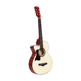 ALPHA 38 Inch Wooden Acoustic Guitar Left handed with Accessories set Natural Wood