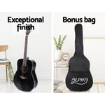 ALPHA 41 Inch Wooden Acoustic Guitar Black