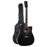 Alpha 41 Inch Electric Acoustic Guitar Wooden Classical Full Size EQ Bass Black"