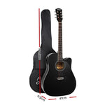 Alpha 41 Inch Electric Acoustic Guitar Wooden Classical Full Size EQ Bass Black"