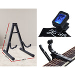 Alpha 41 Inch Electric Acoustic Guitar Wooden Classical Full Size EQ Capo Black"