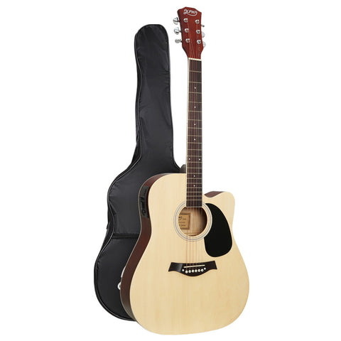 Alpha 41 Inch Electric Acoustic Guitar Wooden Classical EQ With Pickup Bass Natural"