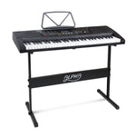 Alpha 61 Key Lighted Electronic Piano Keyboard LCD Electric w/ Holder Music Stand