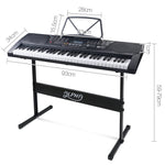 Alpha 61 Key Lighted Electronic Piano Keyboard LCD Electric w/ Holder Music Stand